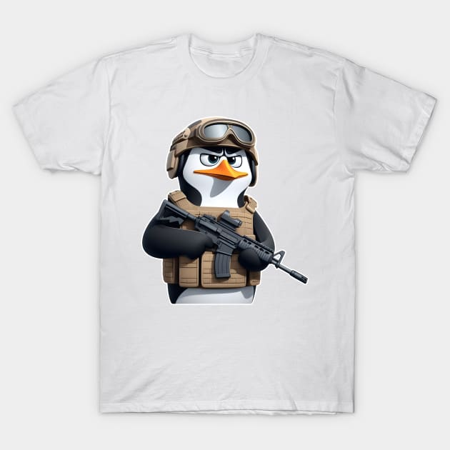 Tactical penguin T-Shirt by Rawlifegraphic